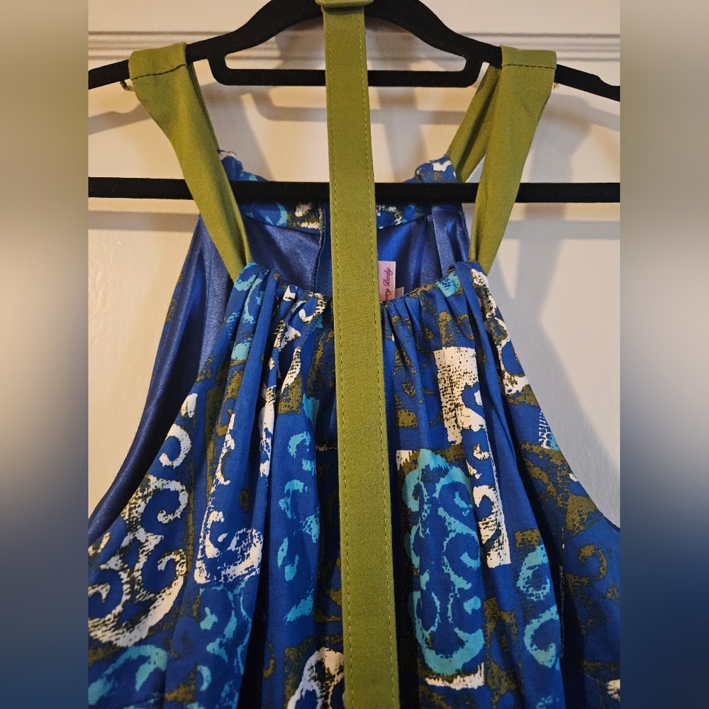 Pinup Couture Blue Tiki Harley Midi Swing Dress 2X - Picture 8 of 8